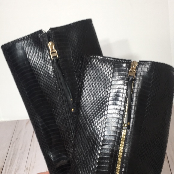 Tall black boot reptile print EXE size EU40 made in PRC - Picture 7 of 16